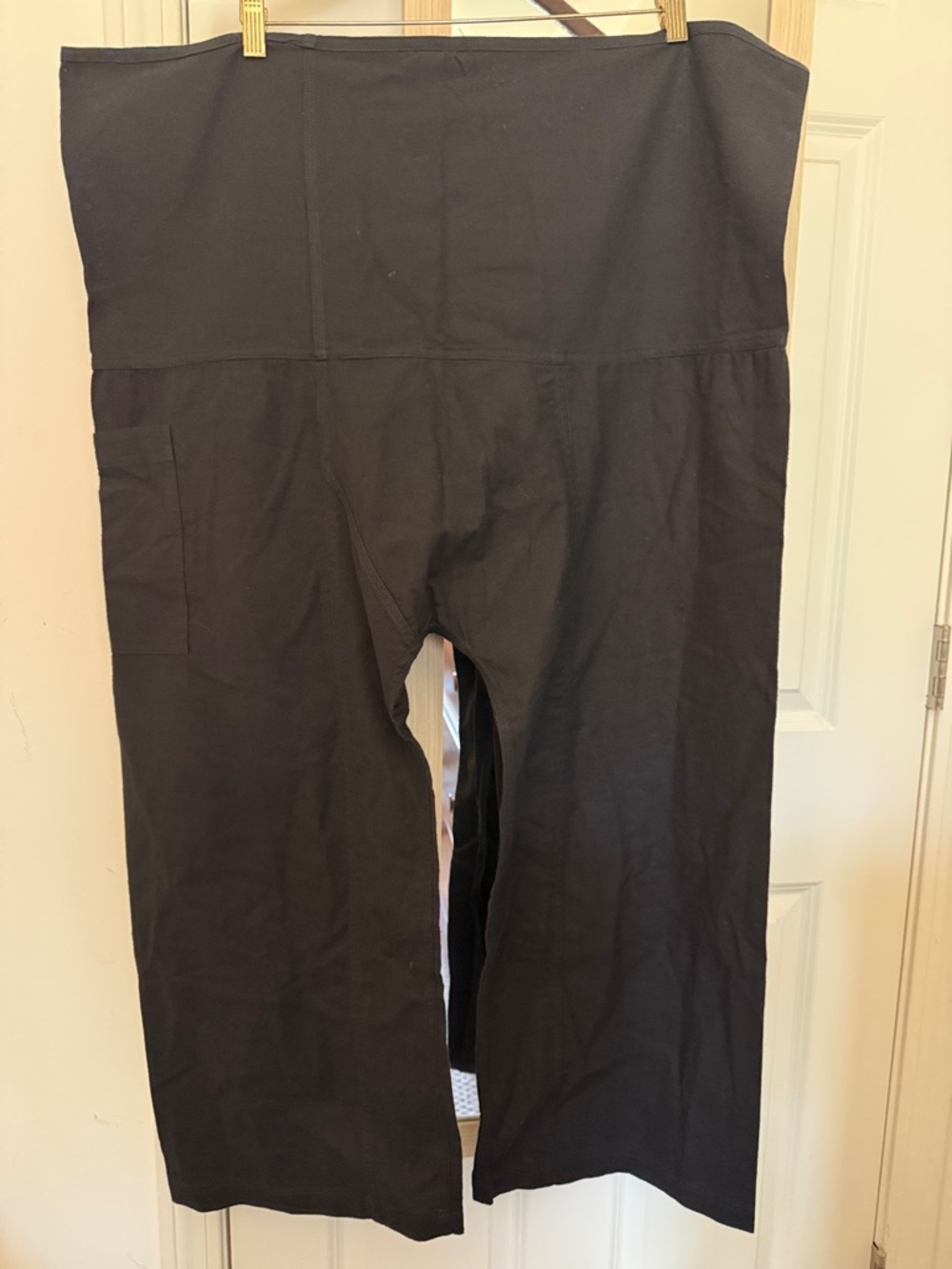 Thai Fisherman Pants- High-Rollover Waist w/belt- Black Wide-Leg Pants